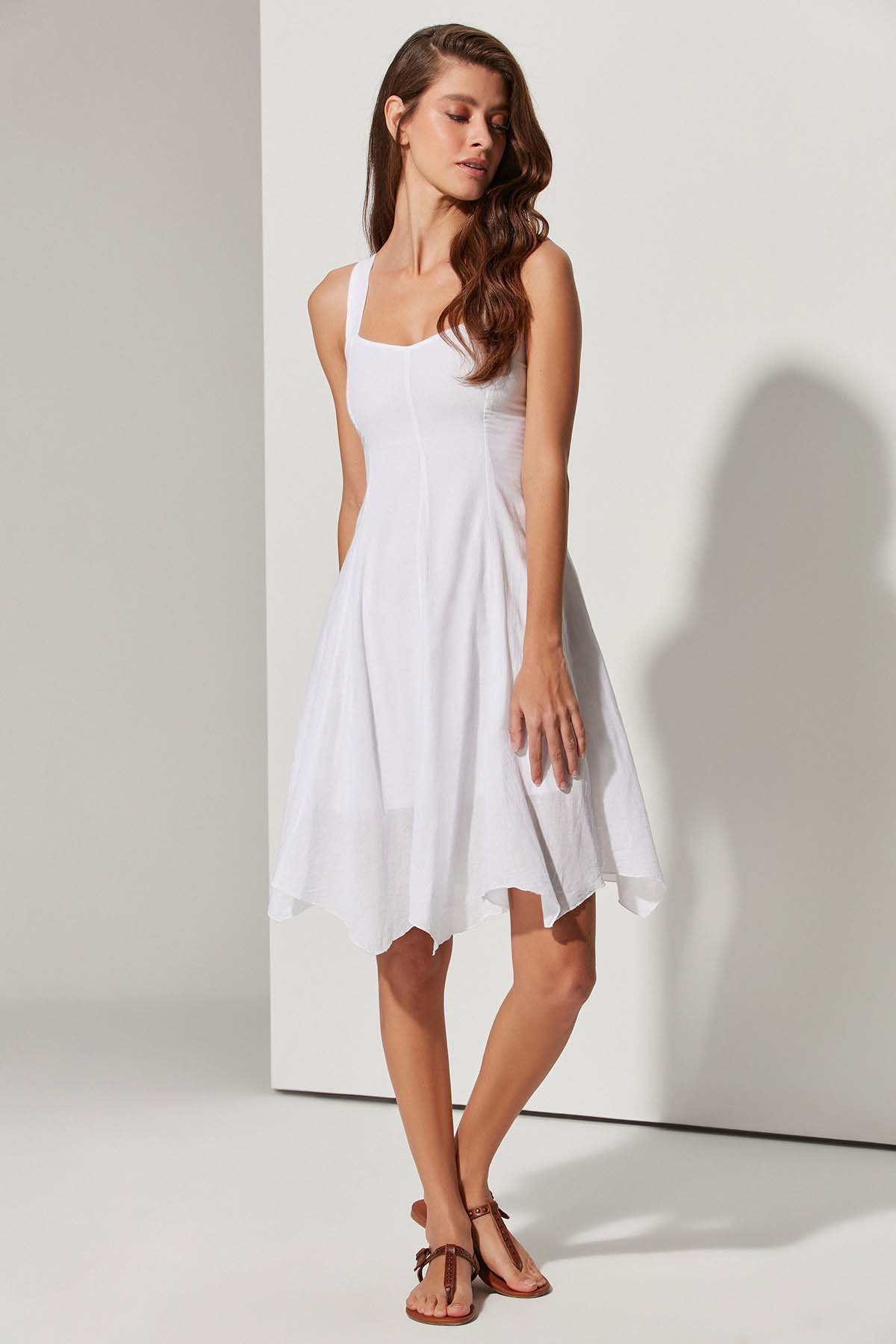 Askılı Bodrum Bezi Kısa Kadın Elbise