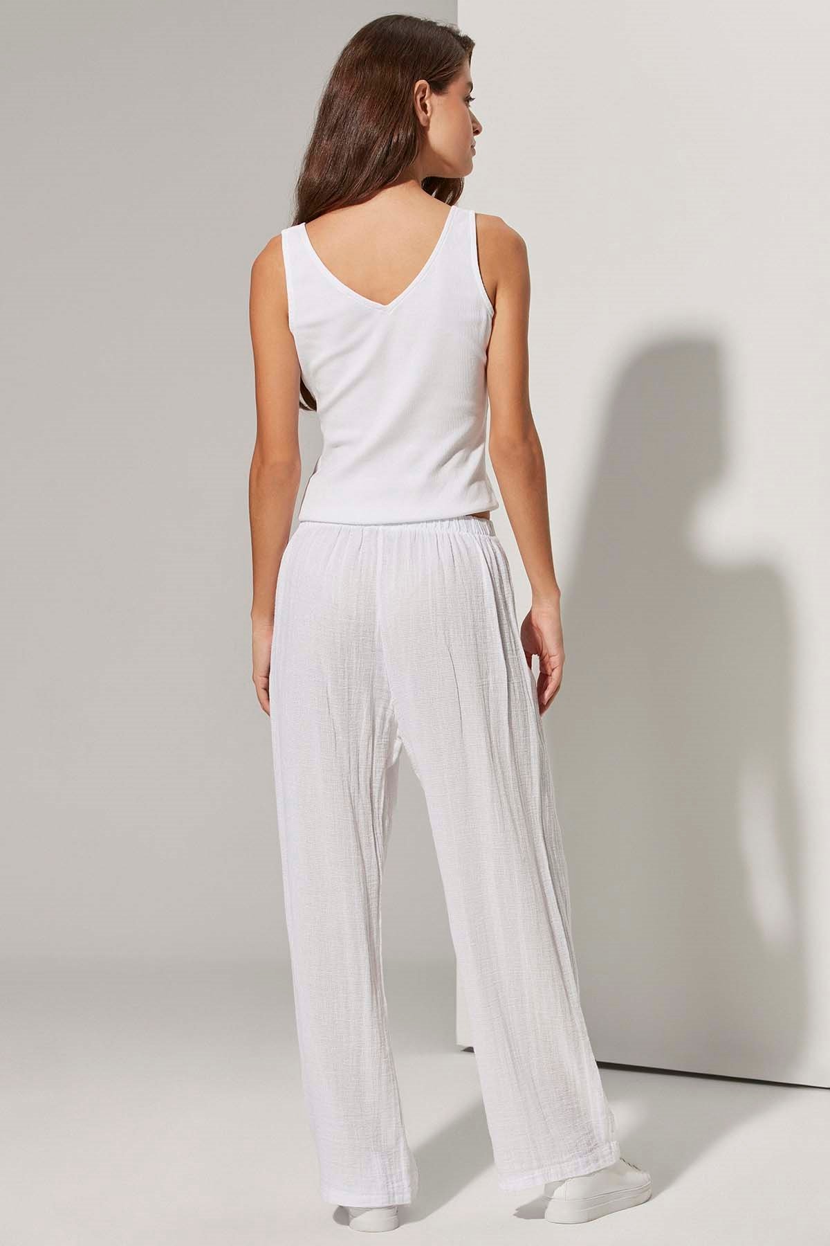 Beach Beyaz Kadın Pantolon