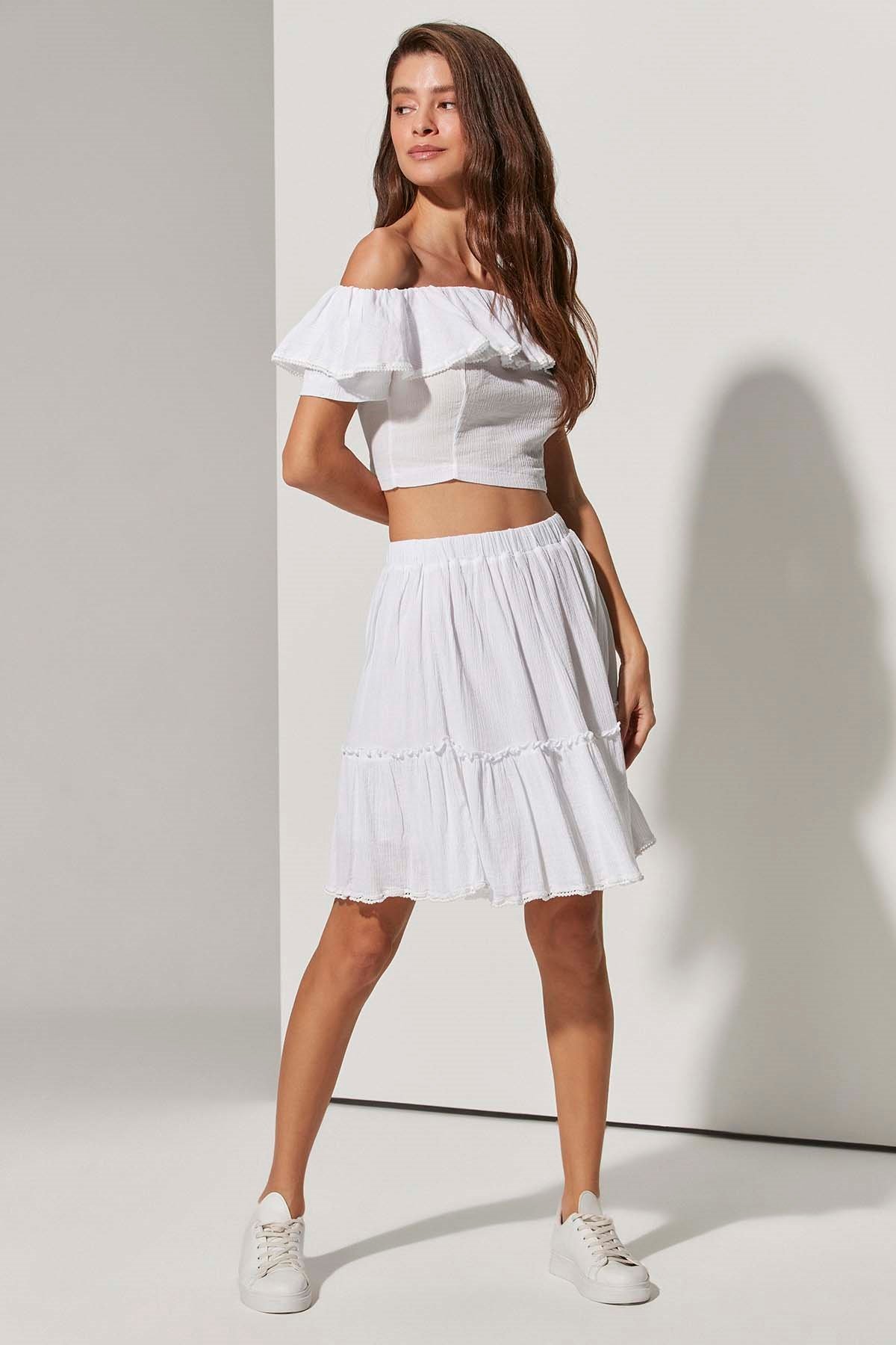 Bürümcük Şile Bezi Fırfırlı Etek