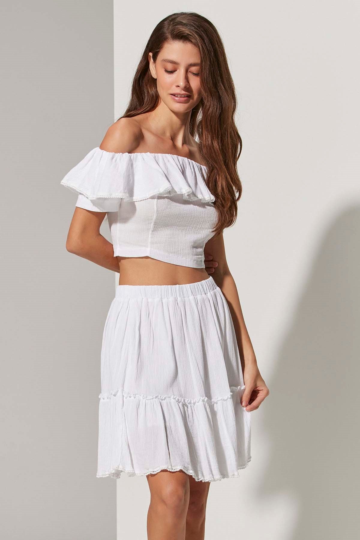 Bürümcük Şile Bezi Fırfırlı Etek