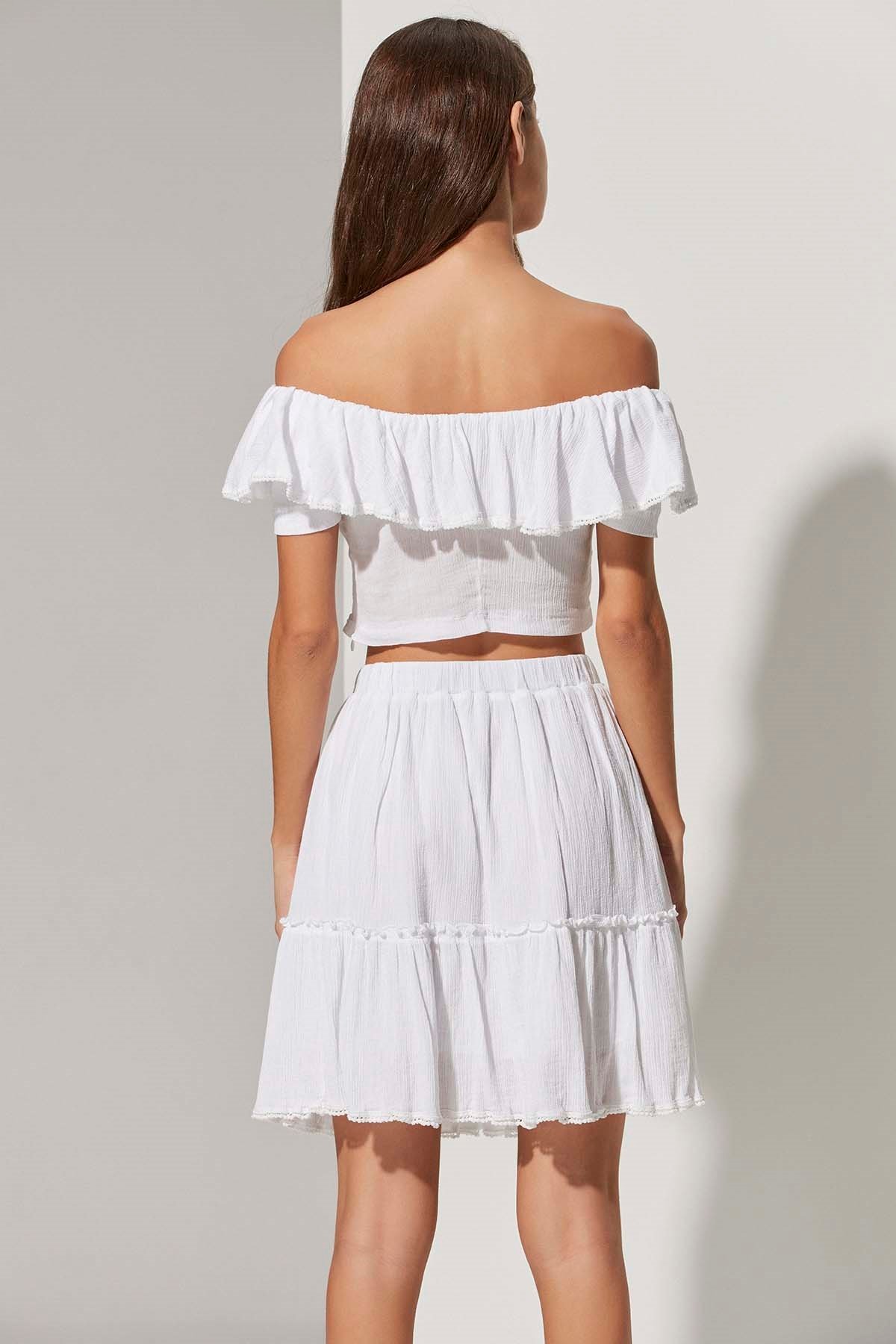 Bürümcük Şile Bezi Fırfırlı Etek