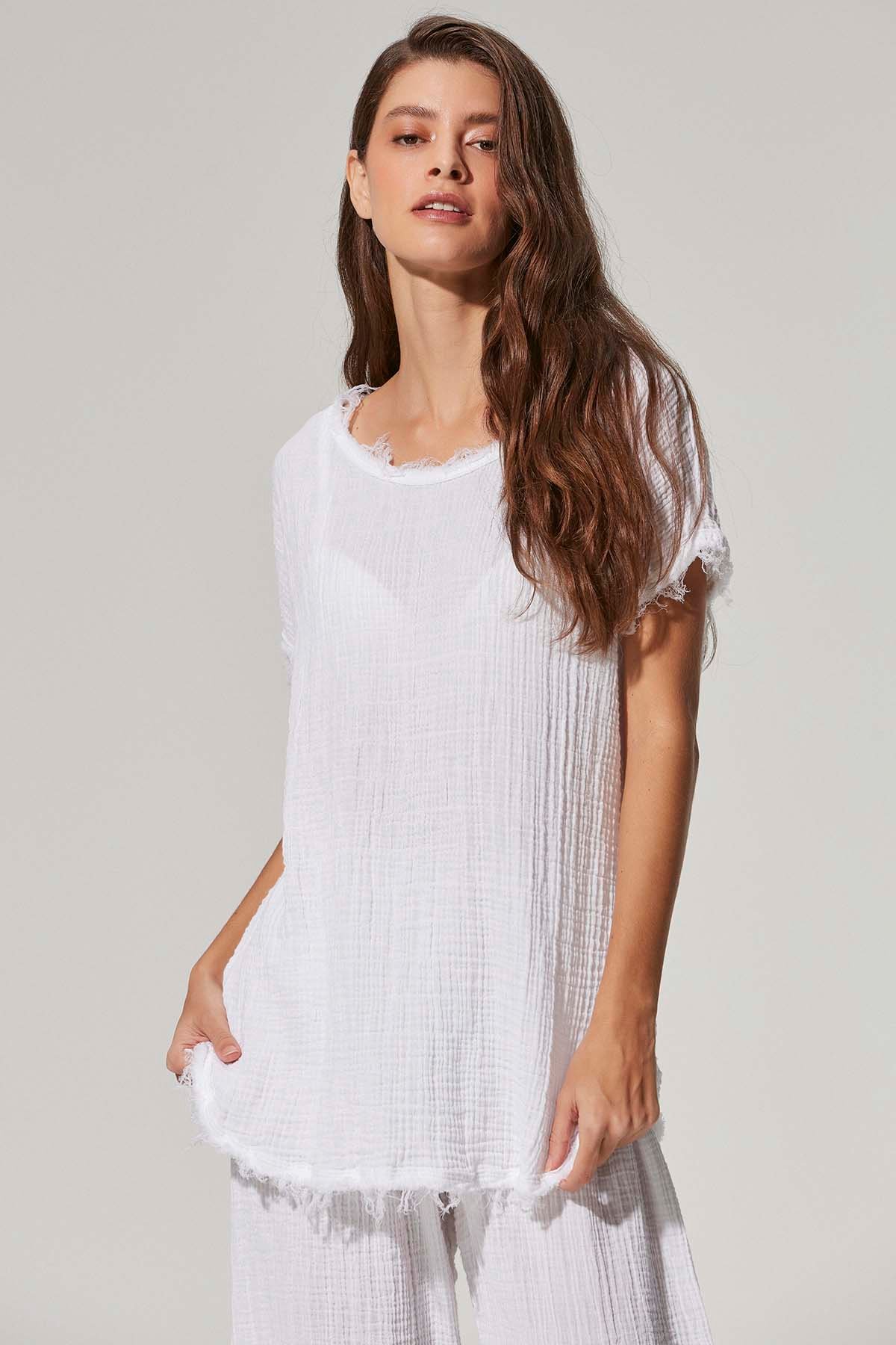 Double Face Salaş Müslin Kadın Bluz