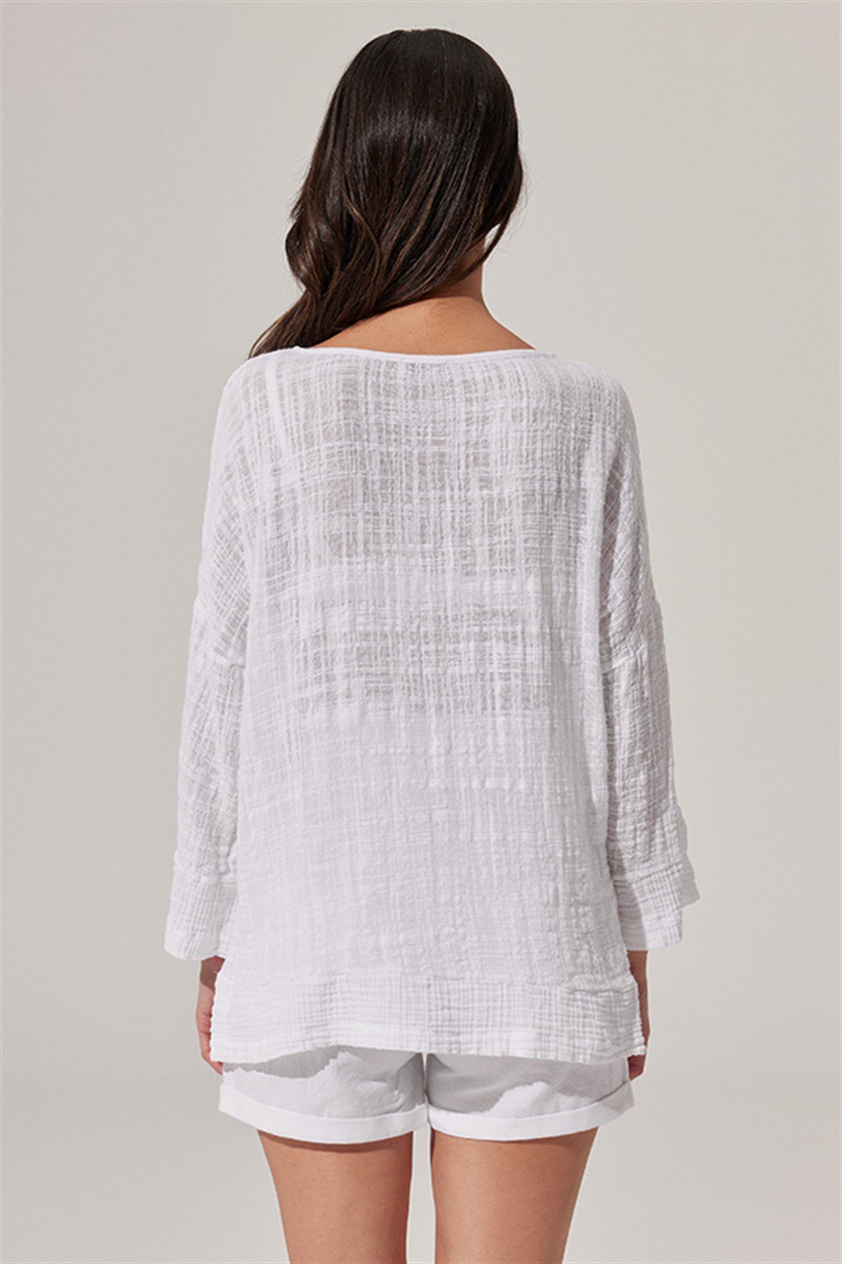 Doubleface Özel Kumaş Garnili Bluz