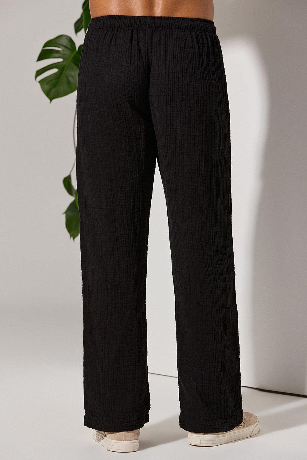 Double Face Relax Siyah Kadın Pantolon