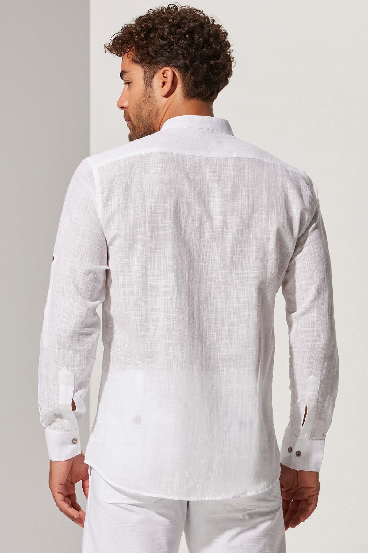 Hakim Yaka Uzun Kol Erkek Gömlek