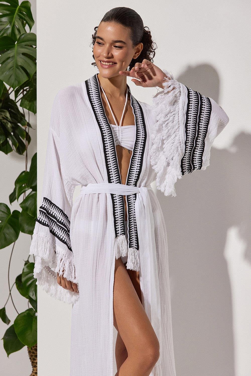 İşlemeli Kimono