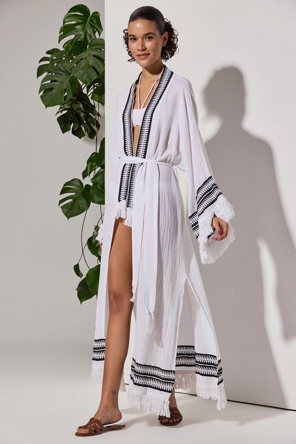 İşlemeli Kimono