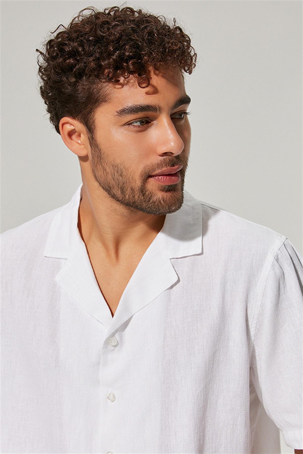 Kısa Kol Resorth Shirth Erkek Gömlek