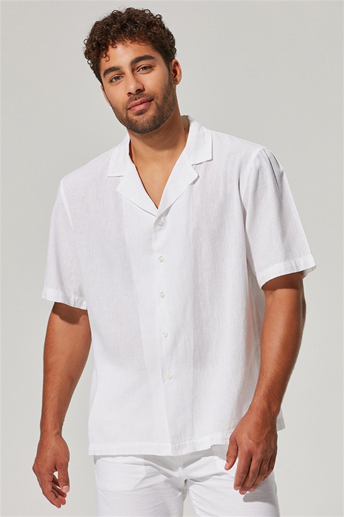 Kısa Kol Resorth Shirth Erkek Gömlek