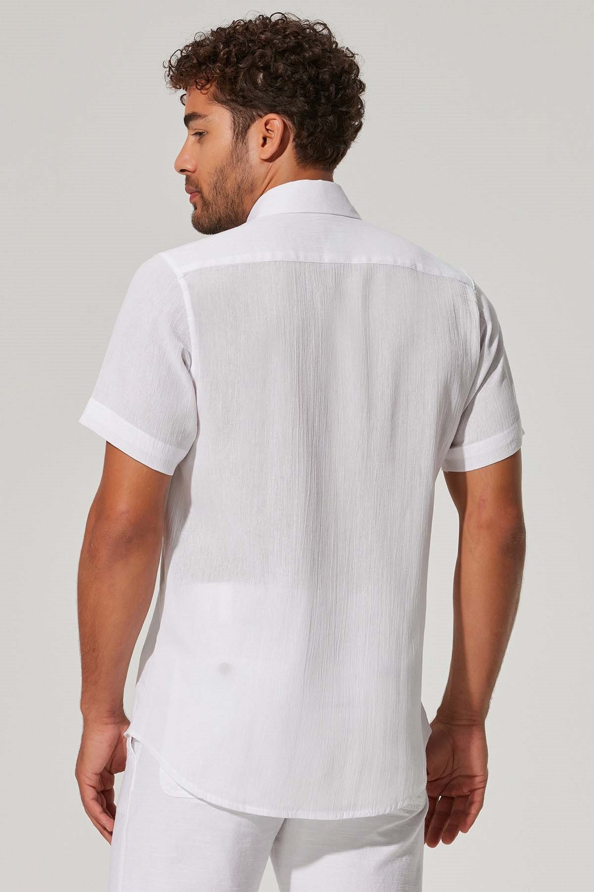 Kısa Kol Şile Bezi Erkek Gömlek