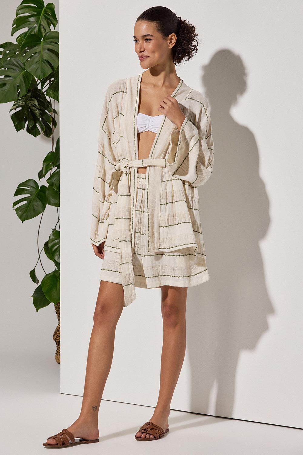 Naturel Detaylı Kimono