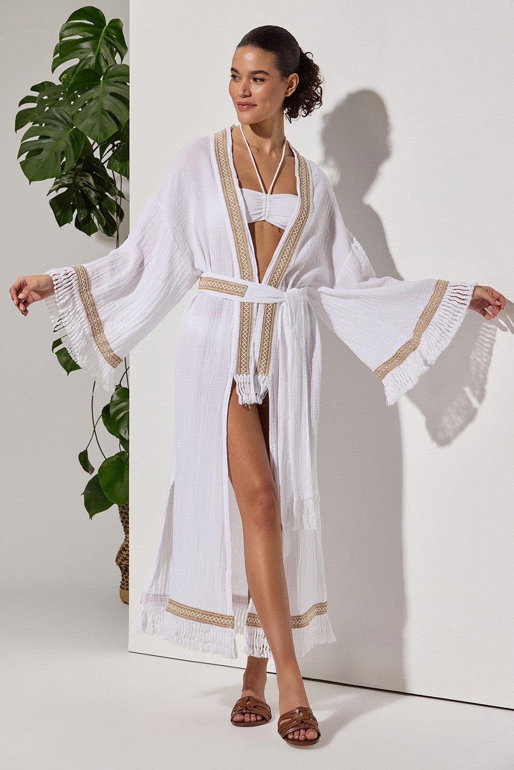 Naturel Detaylı Kimono