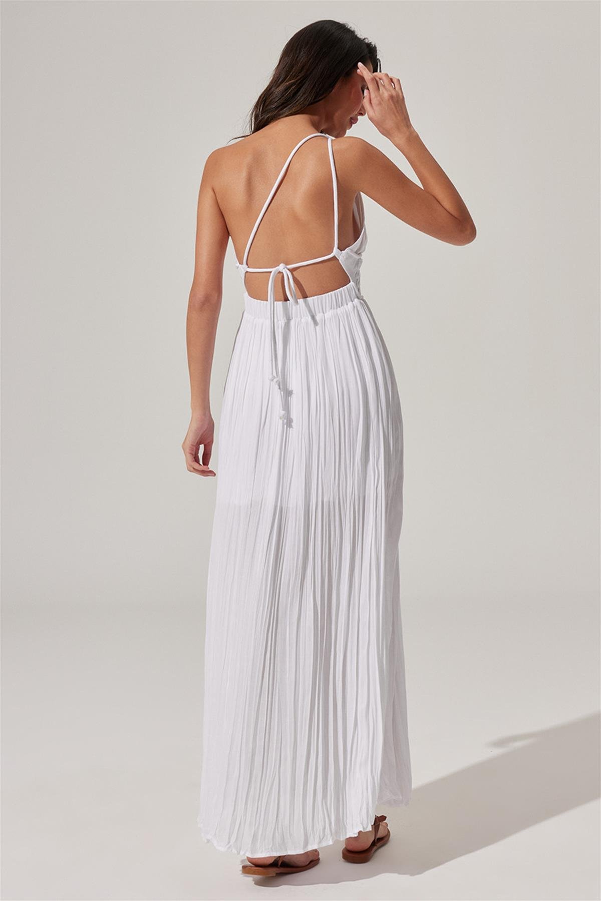 Tek Omuzlu, Korsaj Detaylı Maxi Elbise