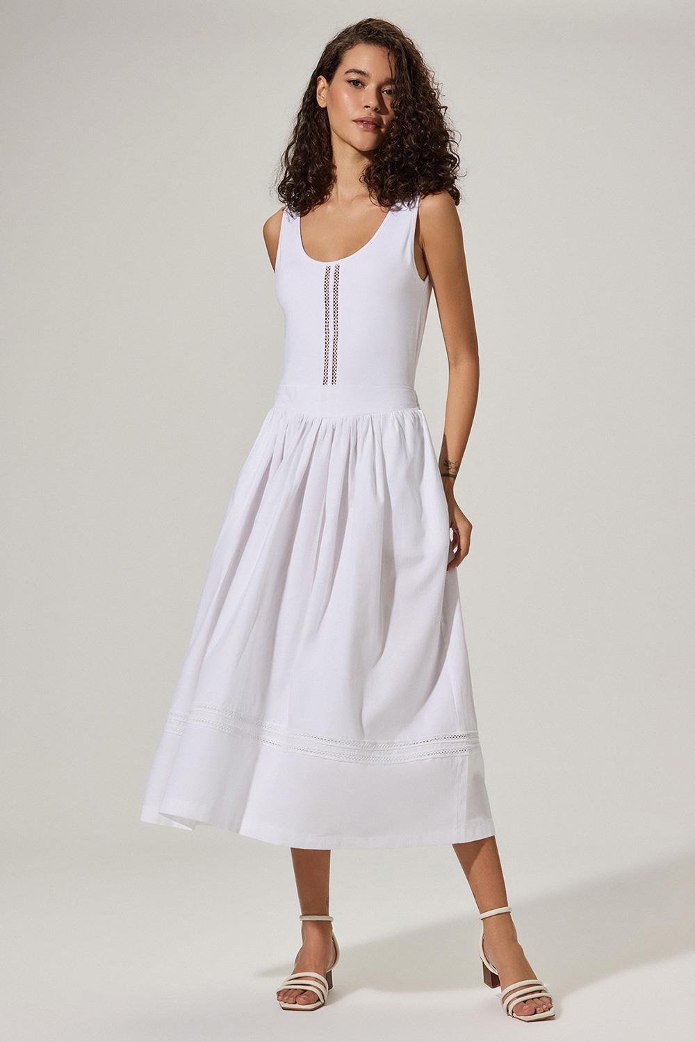 Penye Detaylı Tasarım Elbise