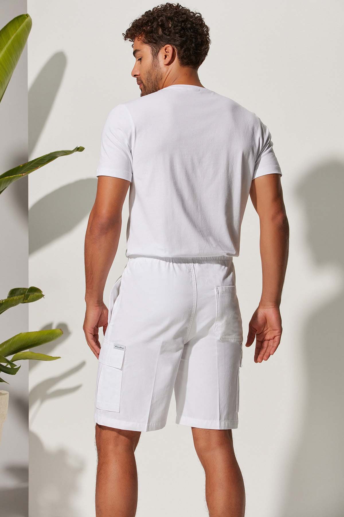 Spor Erkek Beyaz Şort