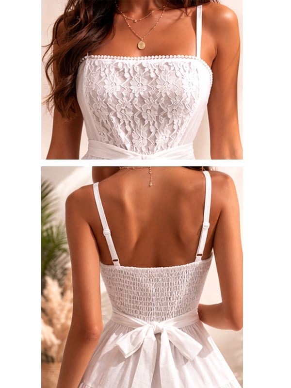 Vestido con borlas sin tirantes