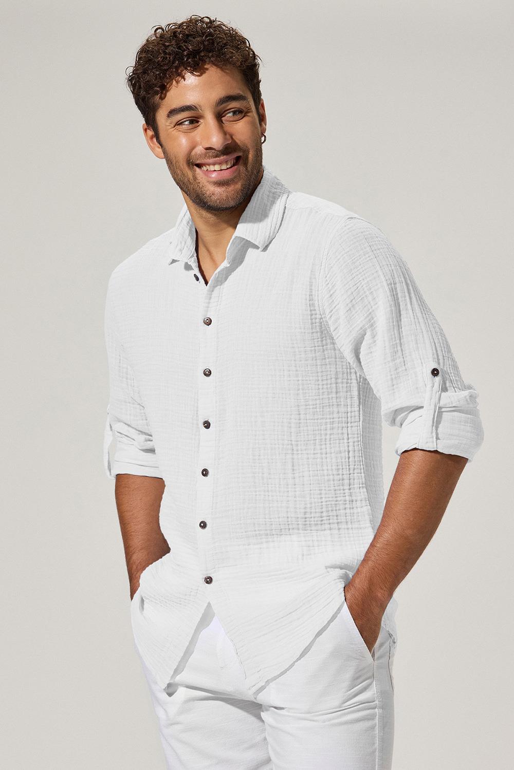 Uzun Kol Double Face Erkek Gömlek