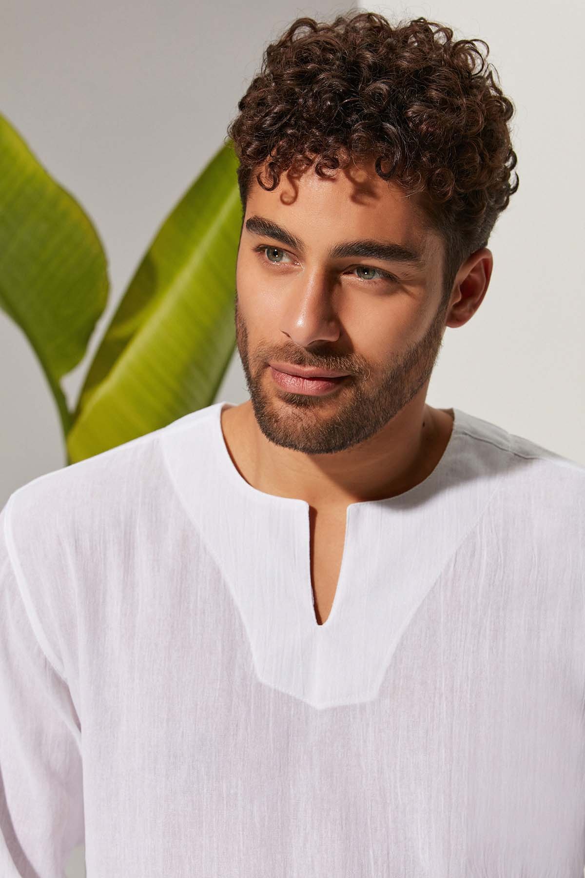 Uzun Kol Şile Bezi Erkek T-Shirt