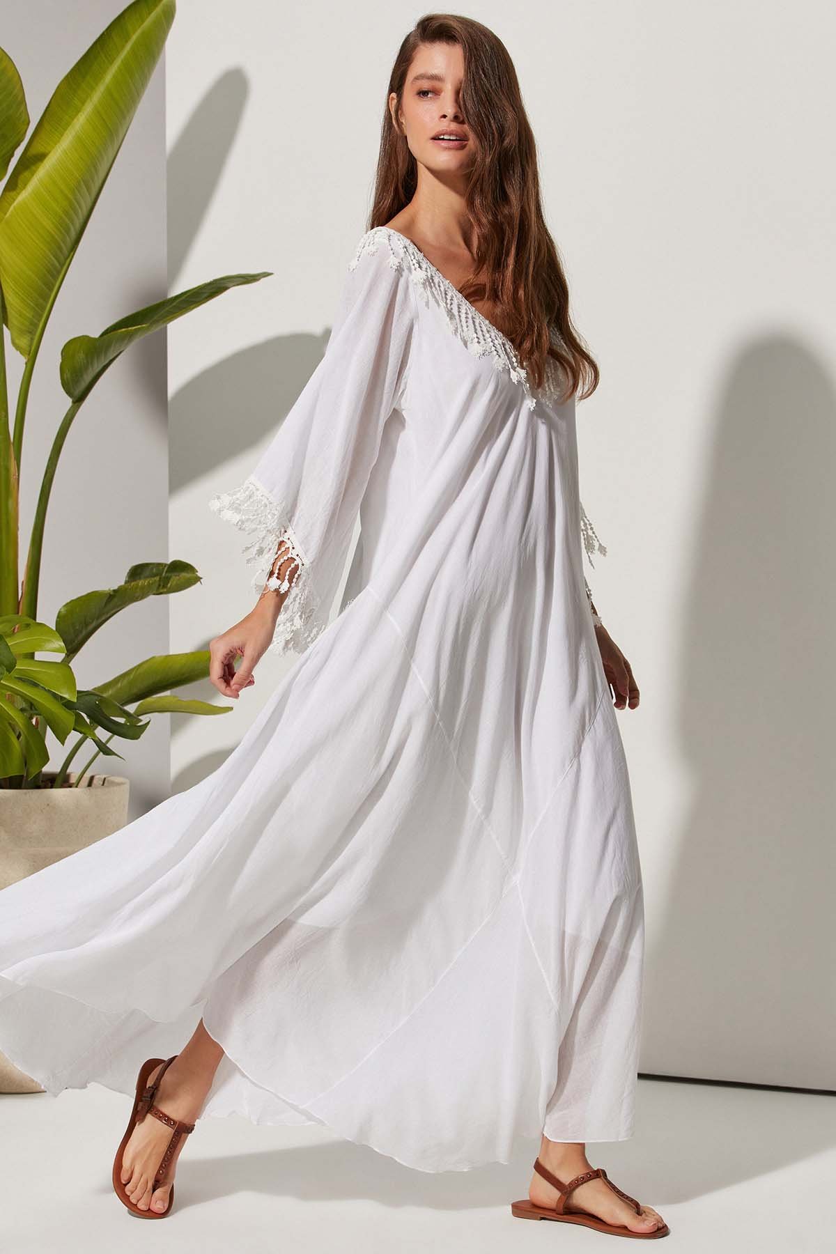 V Yaka Truvakar Bodrum Bezi  Elbise