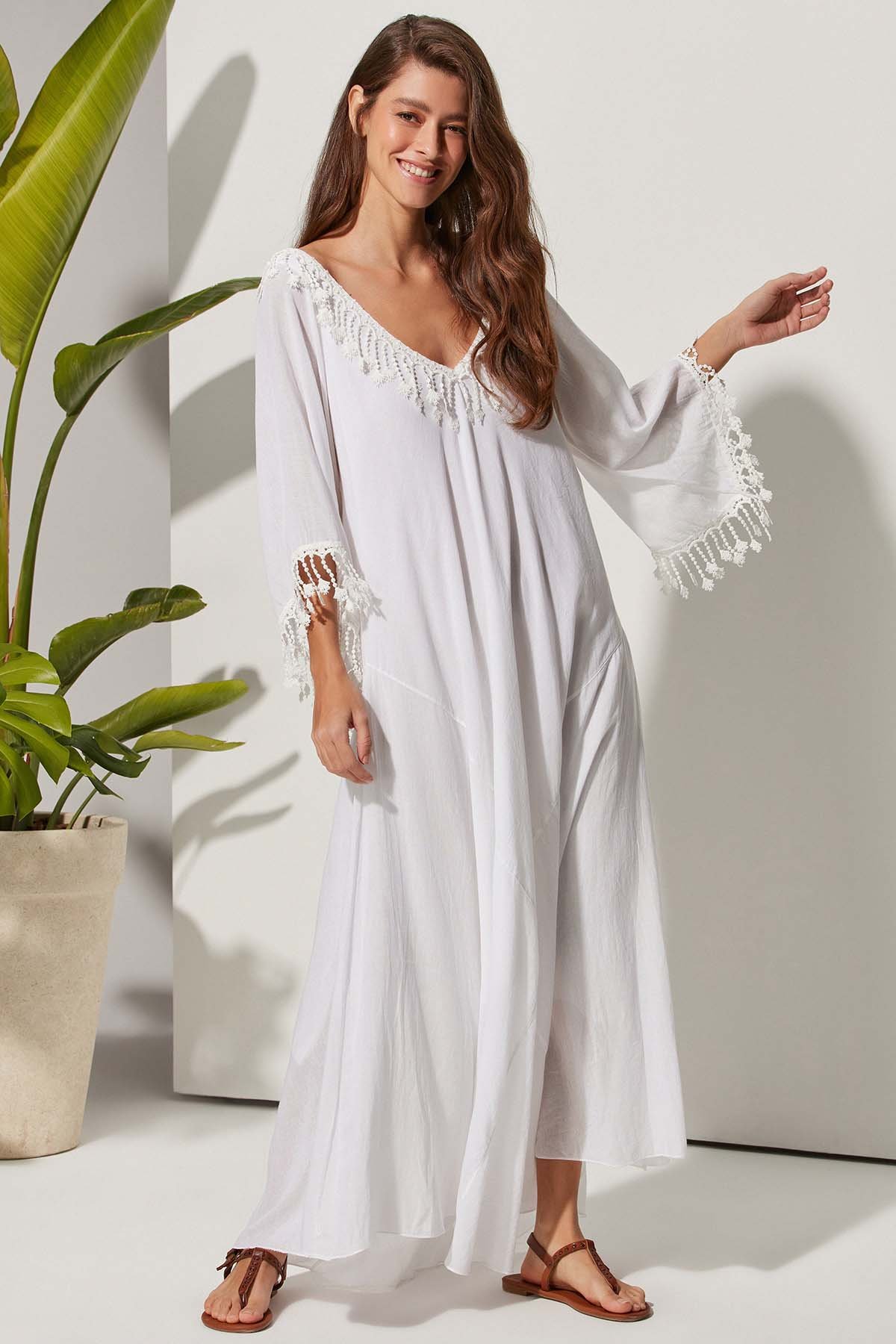 V Yaka Truvakar Bodrum Bezi  Elbise