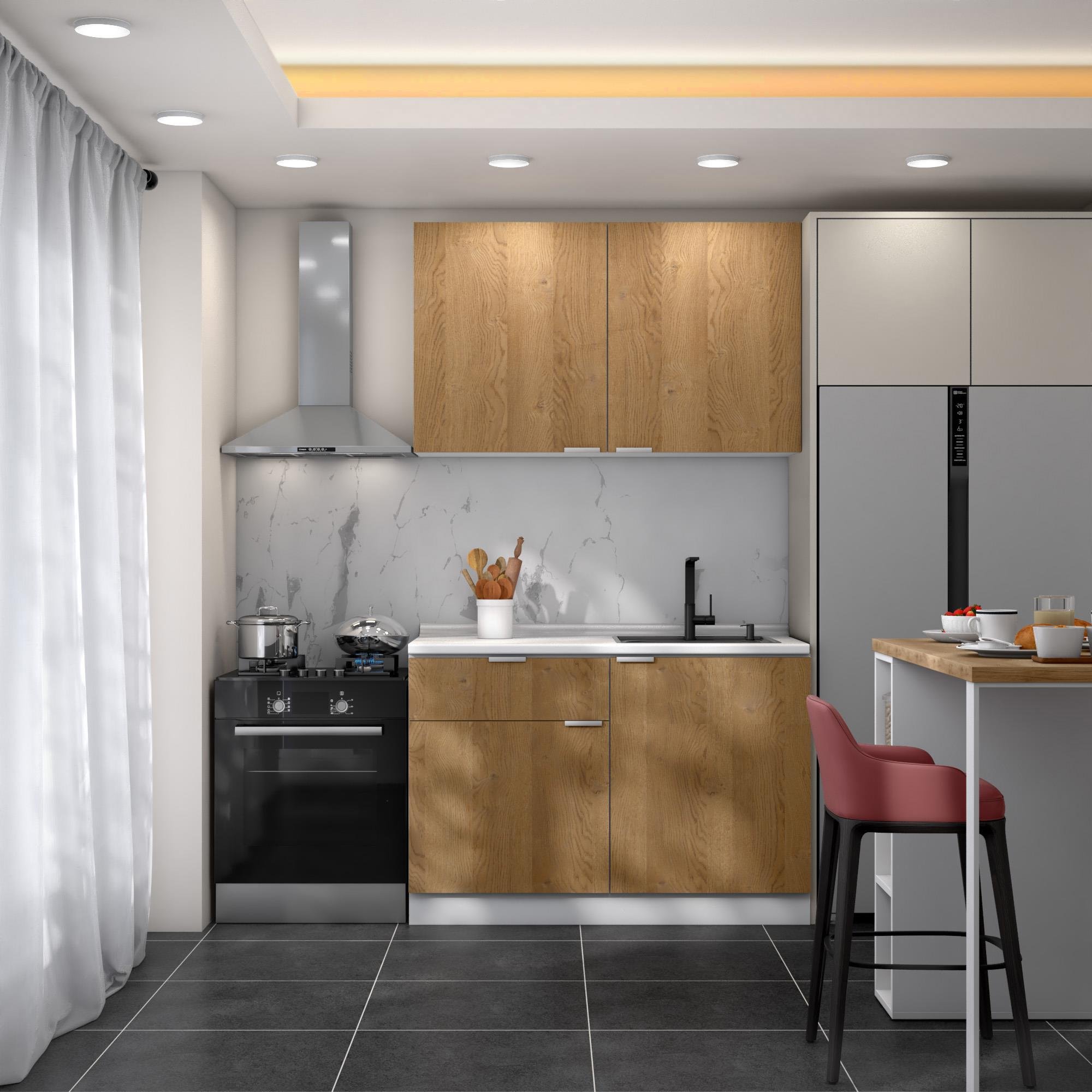 Dekorex Alba Seri̇si̇ 120 Cm Hazır Mutfak AL-120dav
