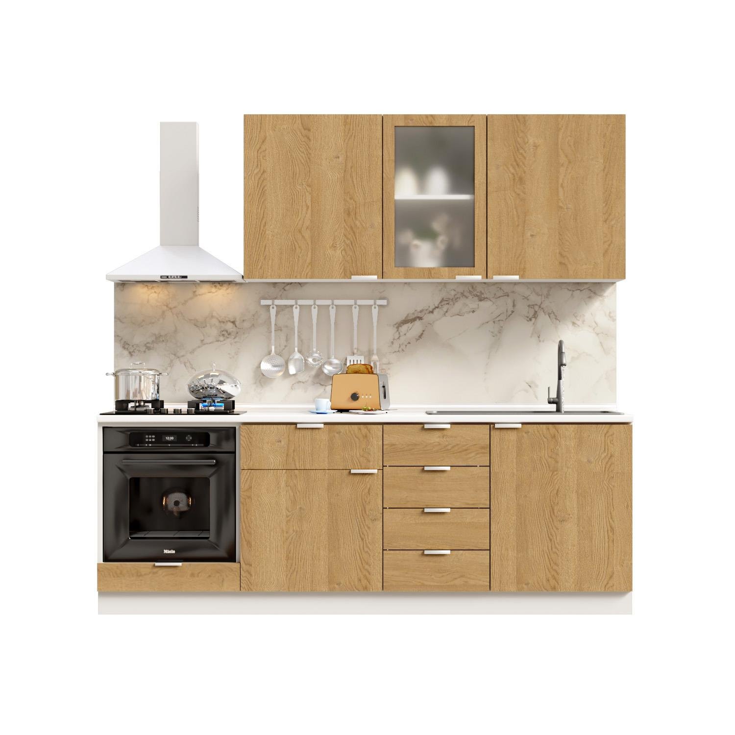 Dekorex Alba Serisi 225 Cm. Fırın Modüllü Hazır Mutfak Al-225dav