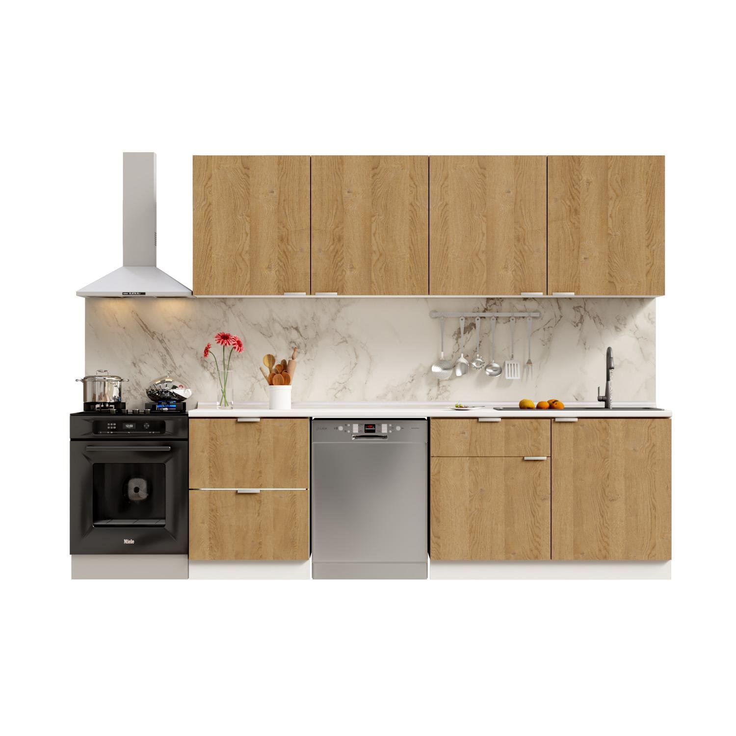 Dekorex Alba Serisi 240 Cm. Çekmece Modüllü Hazır Mutfak Al-240dav-bc