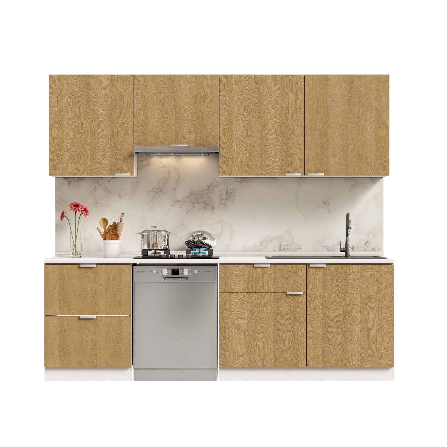 Dekorex Alba Serisi 240 Cm. Aspiratör Ve Çekmece Modüllü Haızr Mutfak Al-240asp-bc