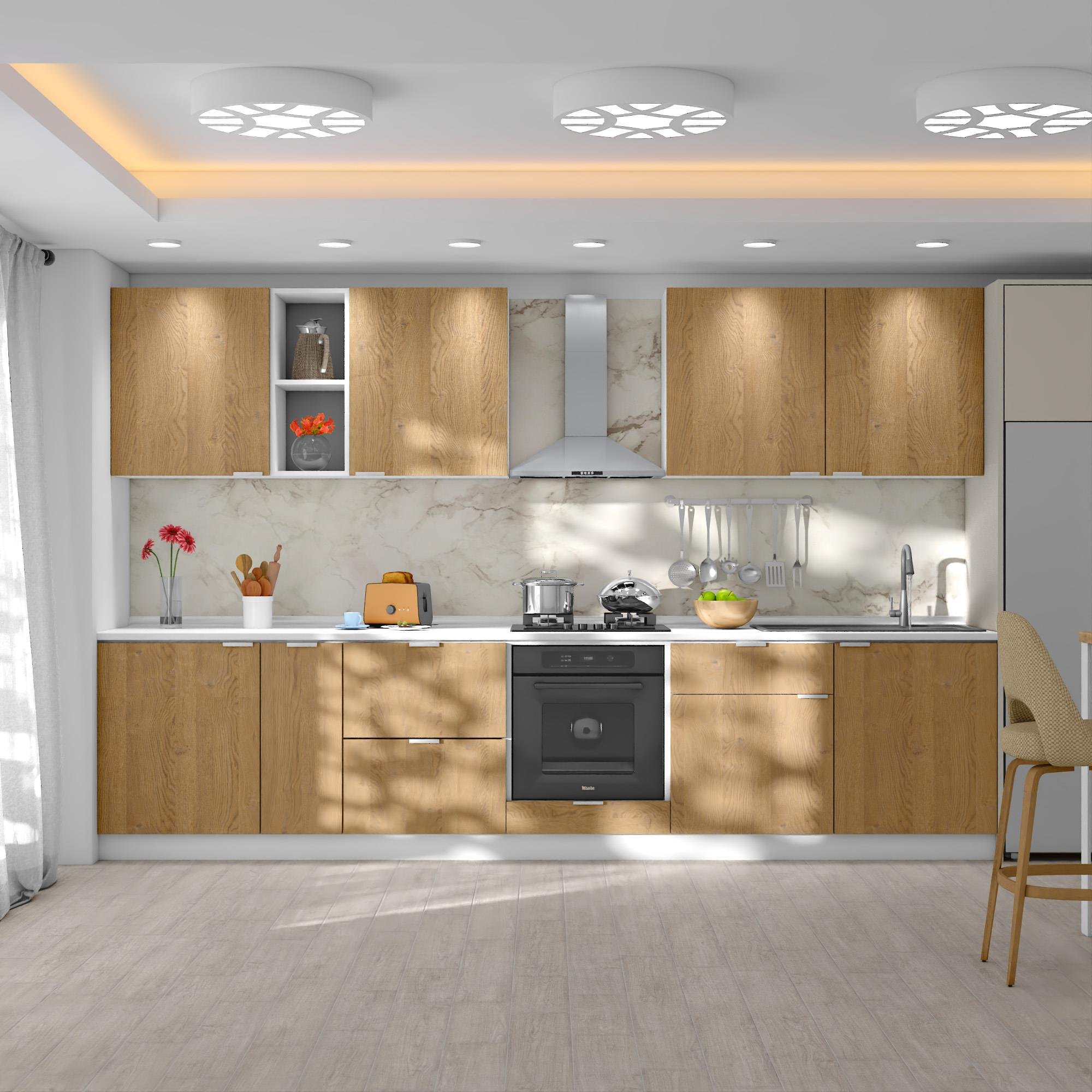 Dekorex Alba Serisi 330 Cm. Fırın Ve Çekmece Modüllü Hazır Mutfak Al-330dav-c