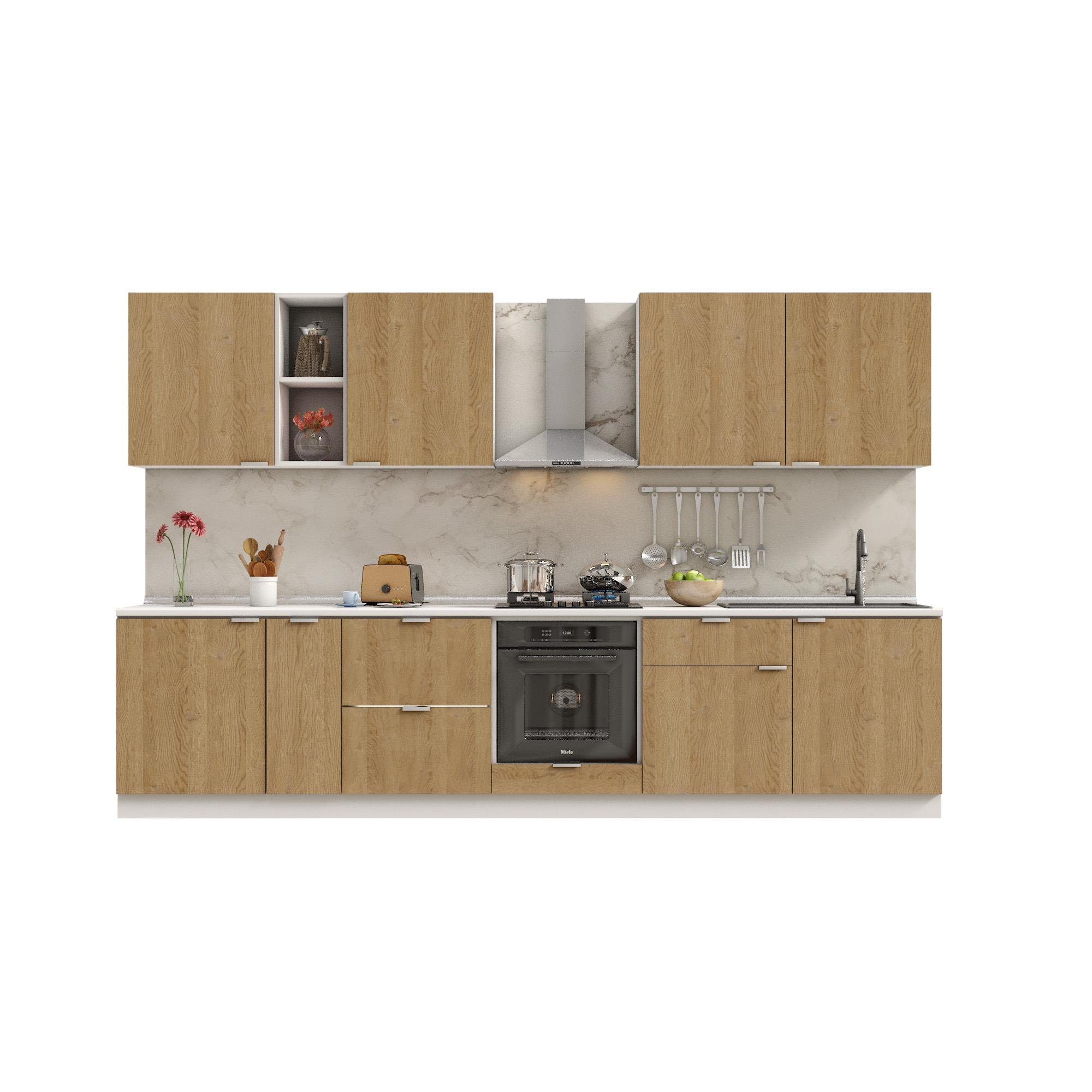 Dekorex Alba Serisi 330 Cm. Fırın Ve Çekmece Modüllü Hazır Mutfak Al-330dav-c