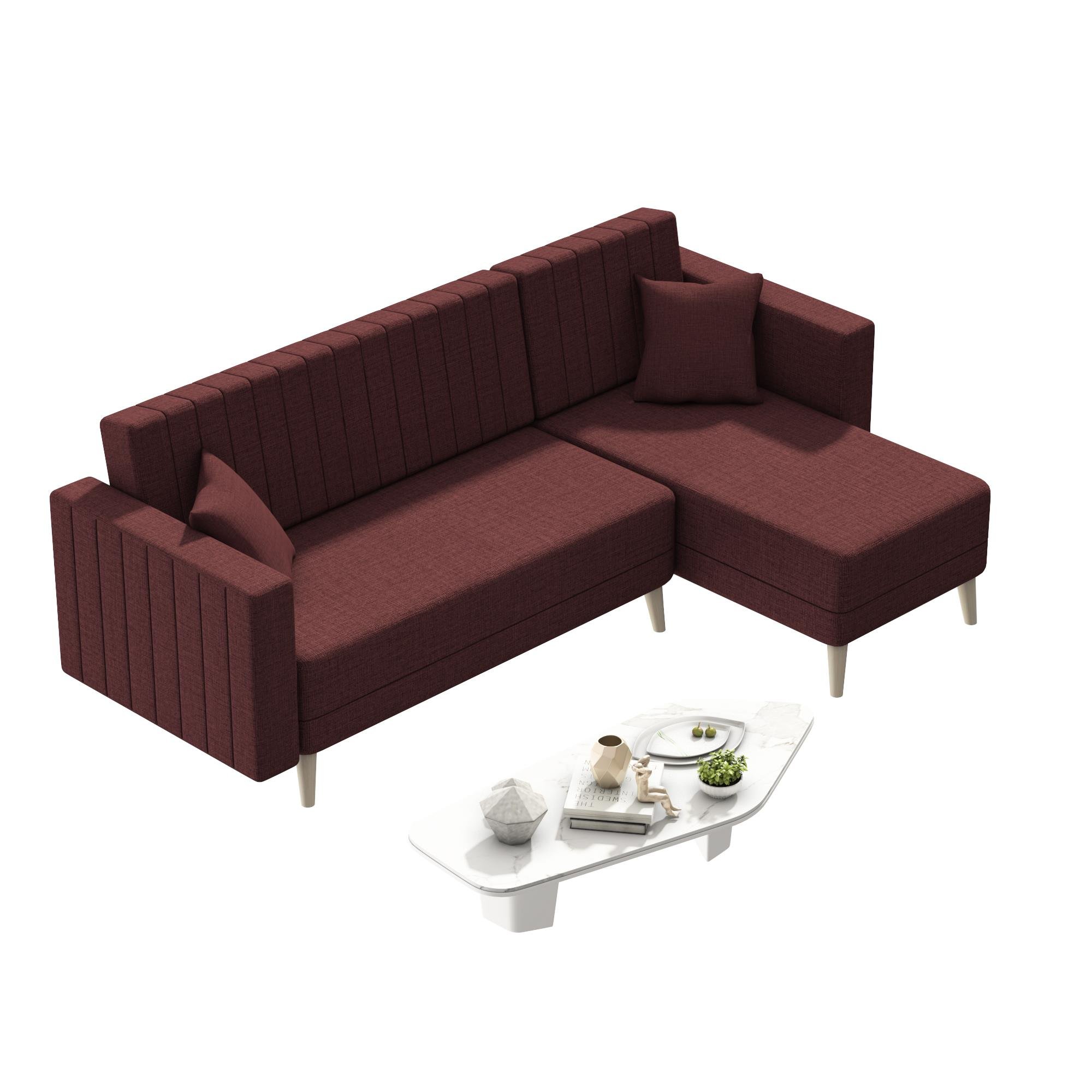 DEKOREX AQUA KÖŞE KOLTUK BORDO
