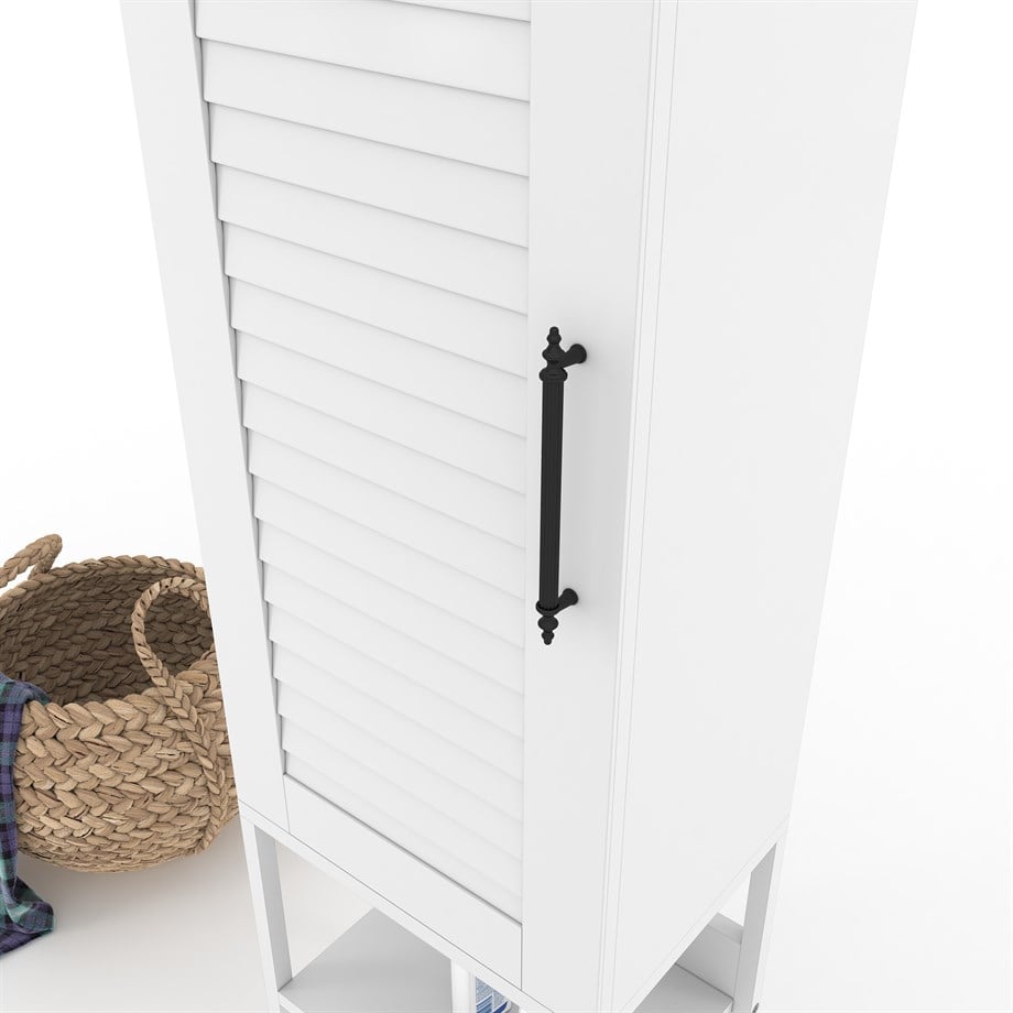 Dekorex BNY130-Beyaz Panjur Kapaklı Metal Ayaklı Banyo Dolabı