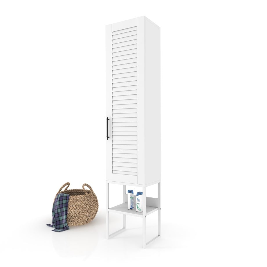 Dekorex BNY130-Beyaz Panjur Kapaklı Metal Ayaklı Banyo Dolabı