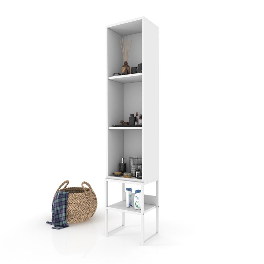 Dekorex BNY130-Beyaz Panjur Kapaklı Metal Ayaklı Banyo Dolabı