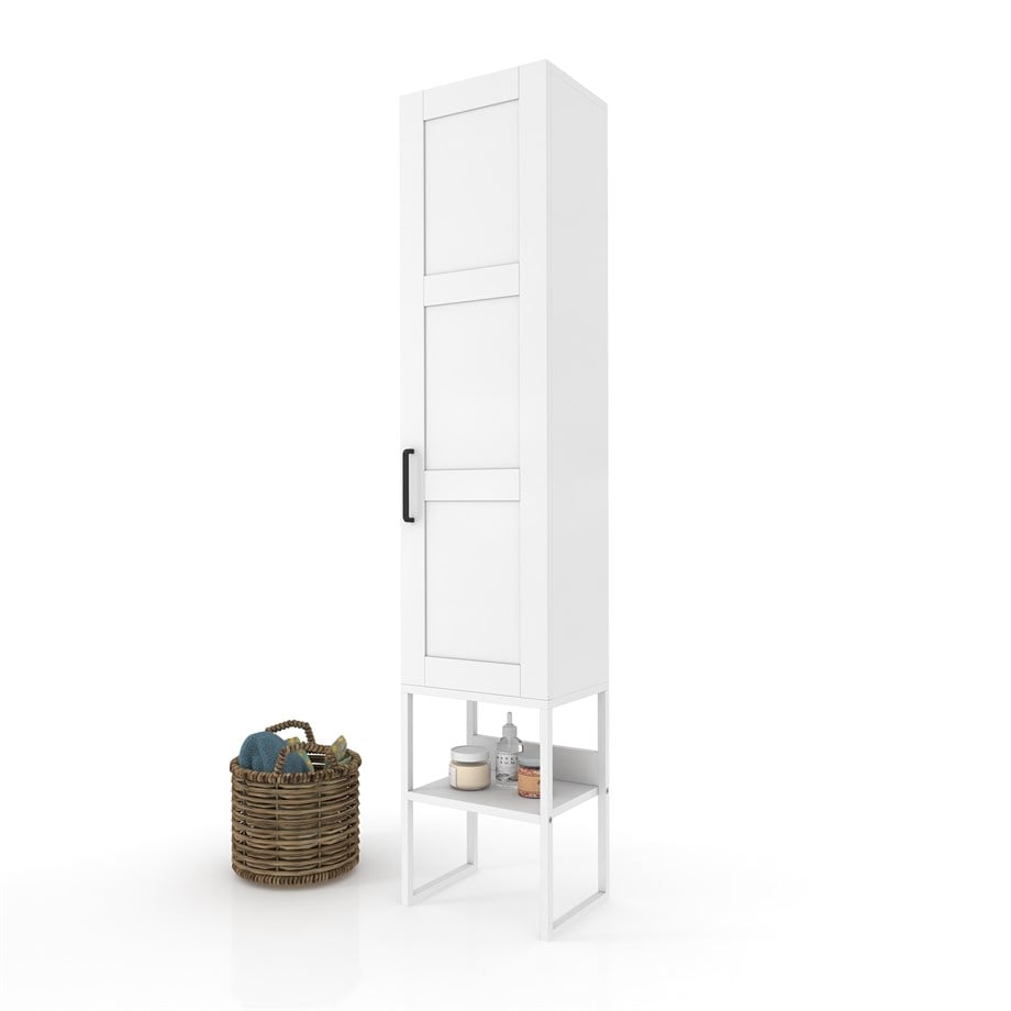 Dekorex BNY131-Beyaz Metal Ayaklı Banyo Dolabı