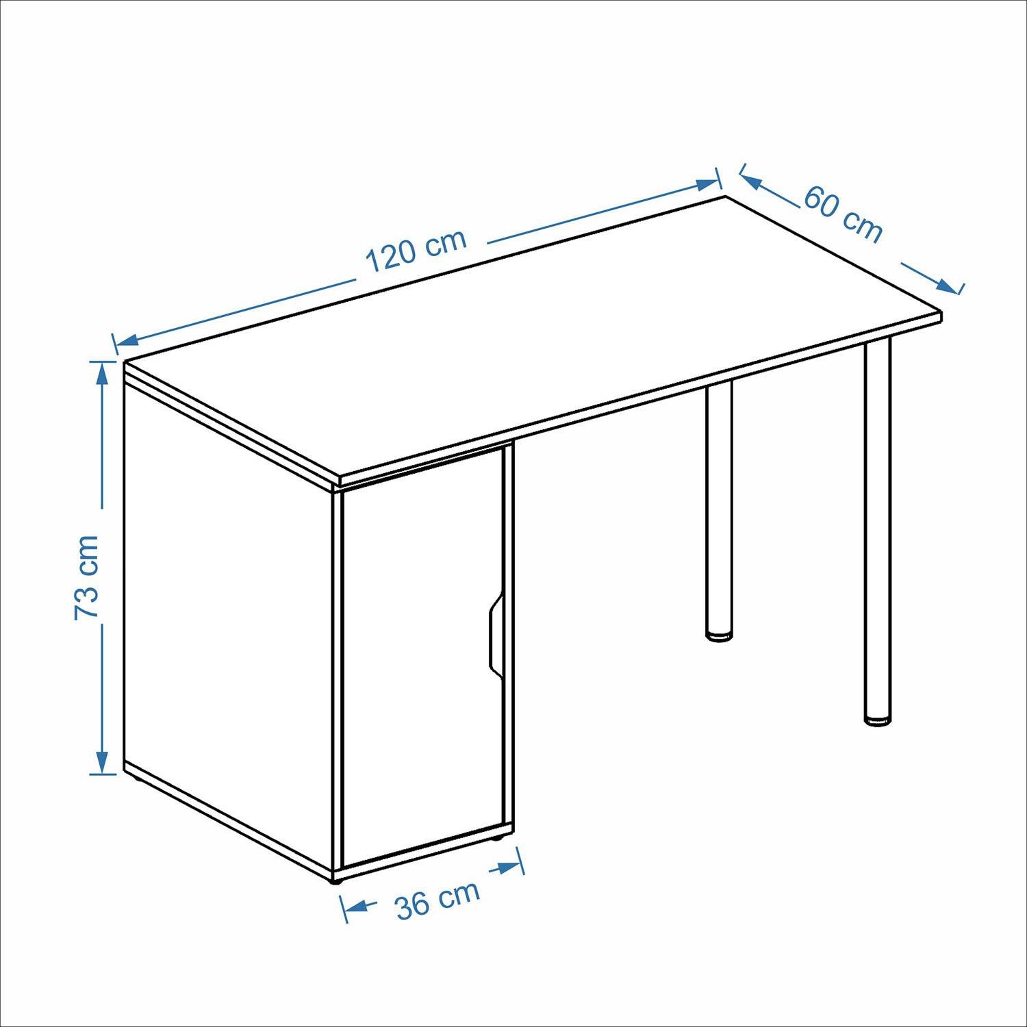 Dekorex CLM110-Beyaz Kapaklı Kesonlu Çalışma Masası