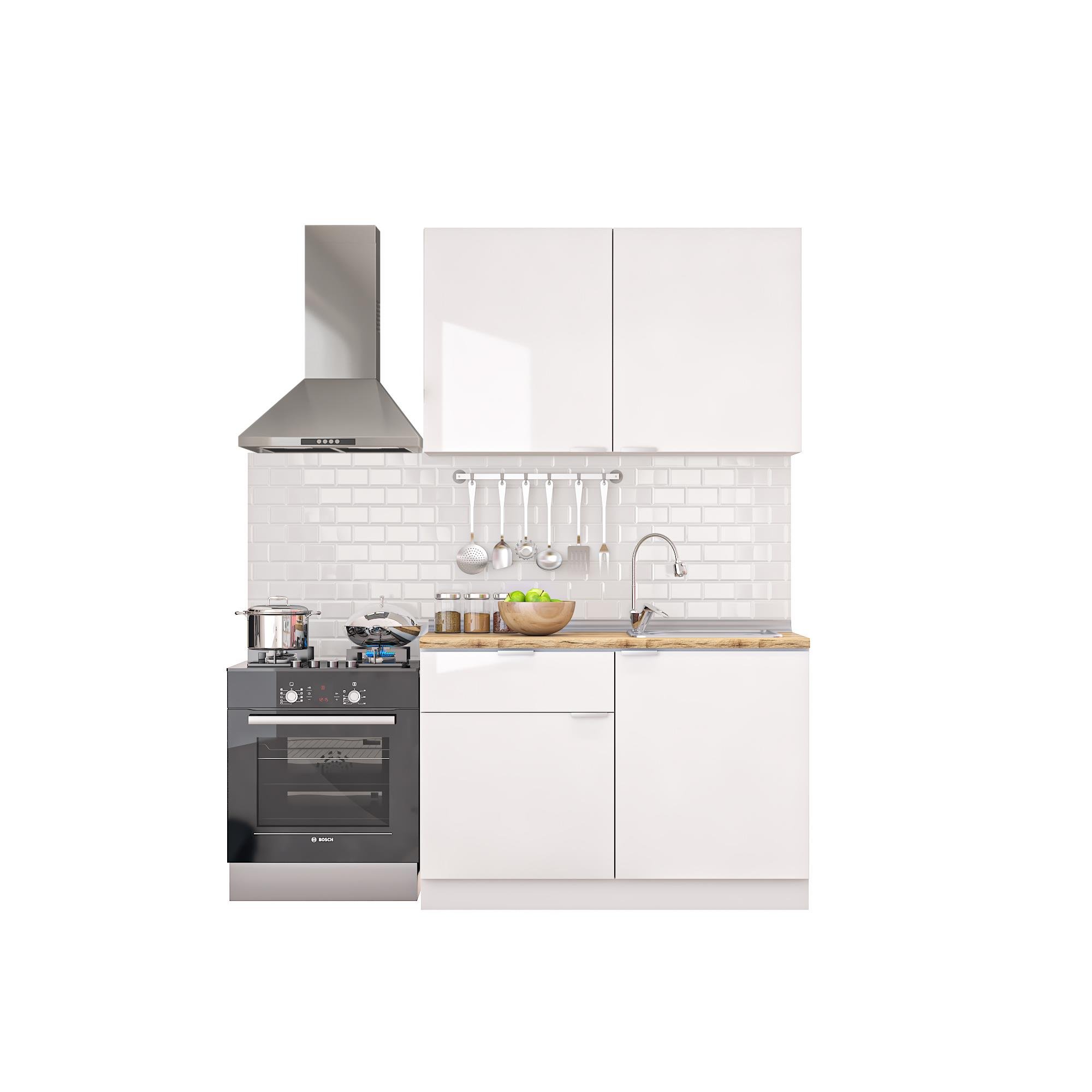 Dekorex Elsa Serisi 120 Cm Beyaz Meşe Tezgahlı Hazır Mutfak Ls-120dav-mt