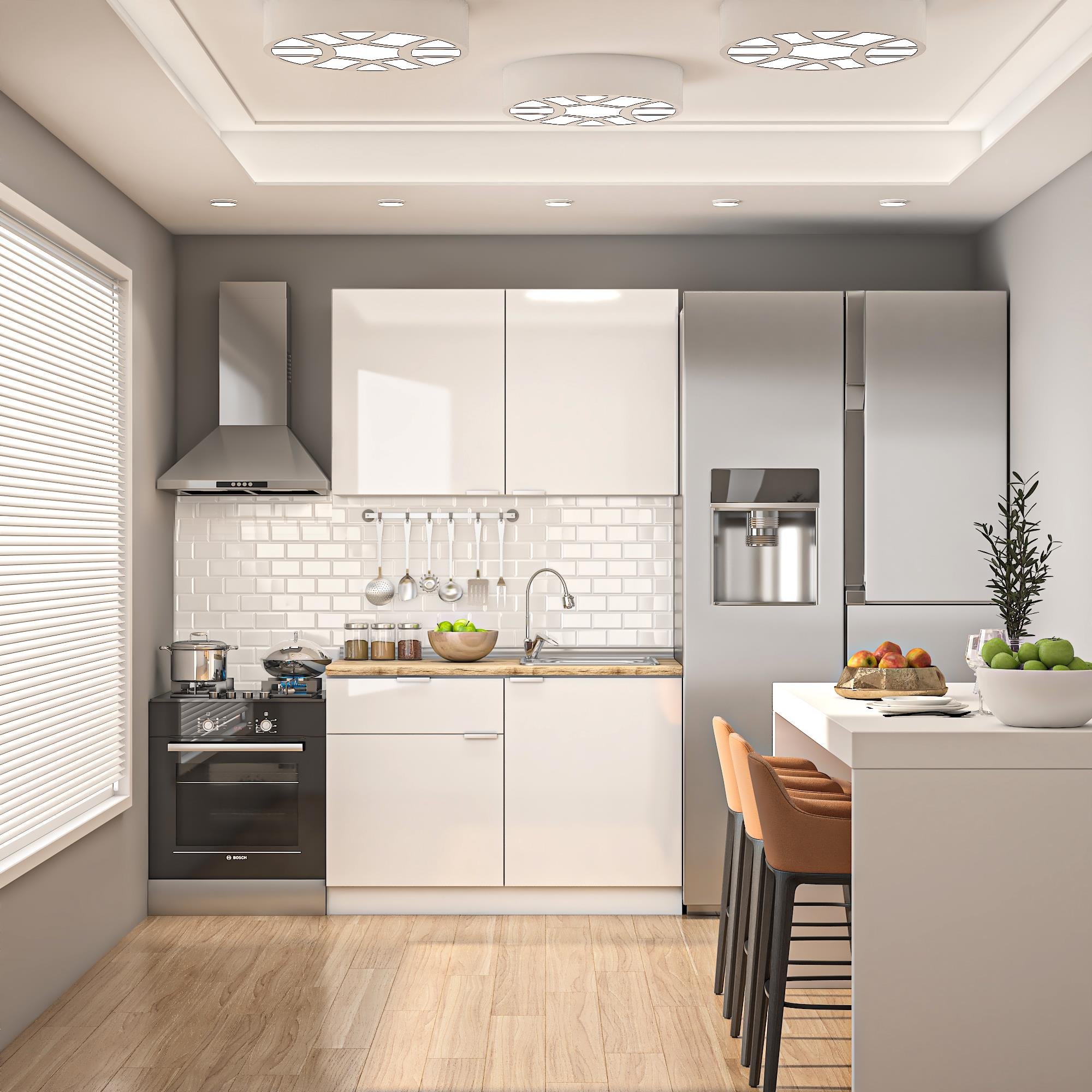 Dekorex Elsa Serisi 120 Cm Beyaz Meşe Tezgahlı Hazır Mutfak Ls-120dav-mt