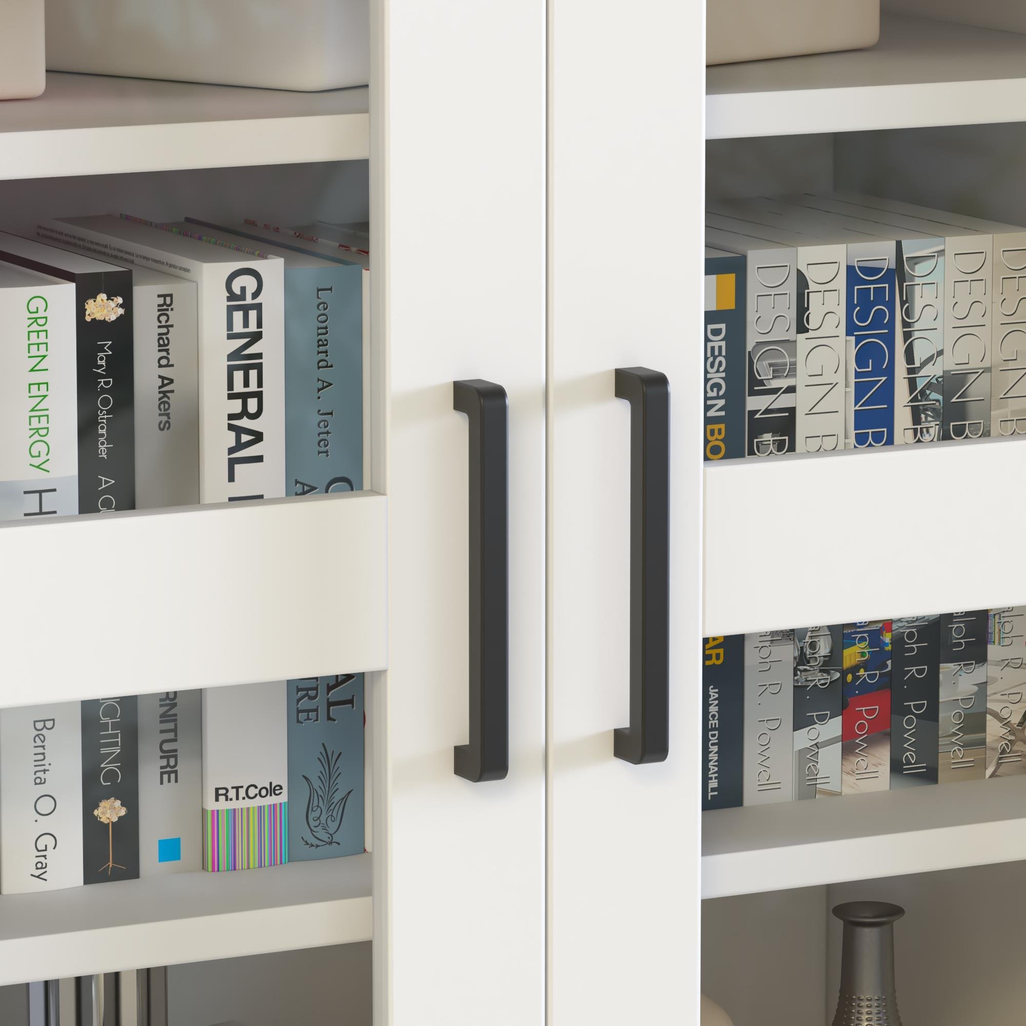 Dekorex KNS204-C-Beyaz 4 Kapaklı Camlı Konsol