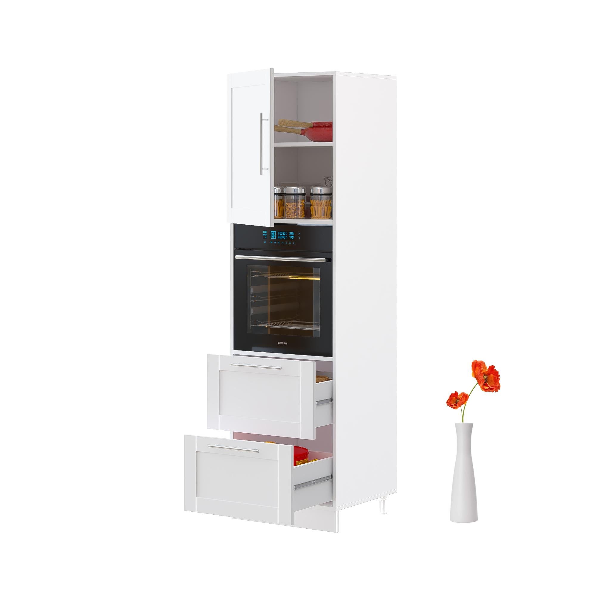 Dekorex Nexus Seri̇si̇ 2 Çekmeceli̇ Firin Bölmeli̇ Mega Ki̇ler Dolap Boypi̇ab-104