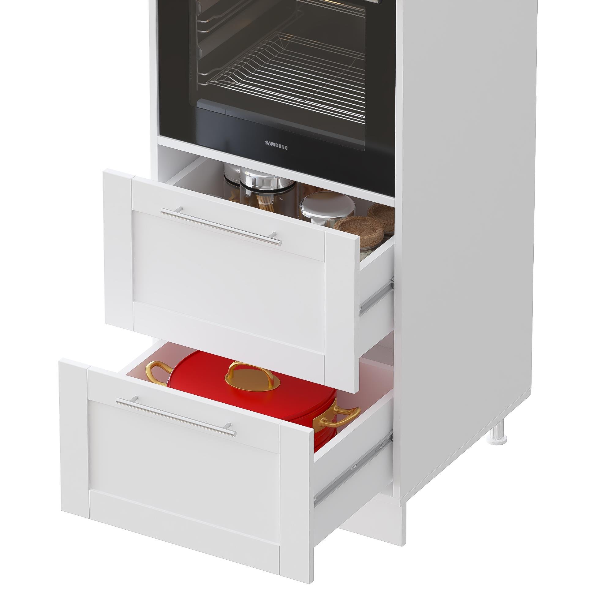 Dekorex Nexus Seri̇si̇ 2 Çekmeceli̇ Firin Bölmeli̇ Mega Ki̇ler Dolap Boypi̇ab-104