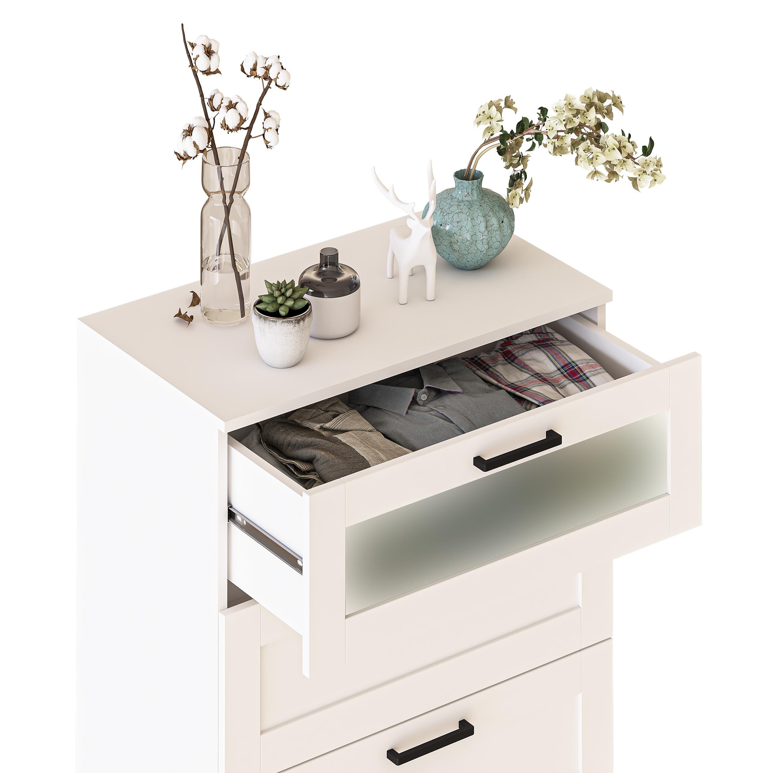 Dekorex SFR102-C-Beyaz 4 Çekmeceli Şifonyer