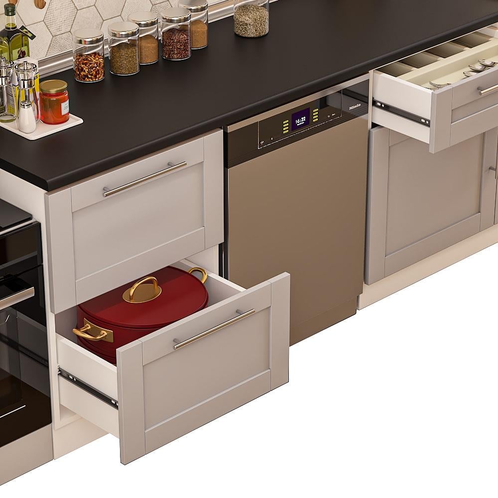 PİAG-300ASP-BC-ST DEKOREX PİA GRİ SERİSİ ASPİRATÖR MODÜLLÜ HAZIR MUTFAK