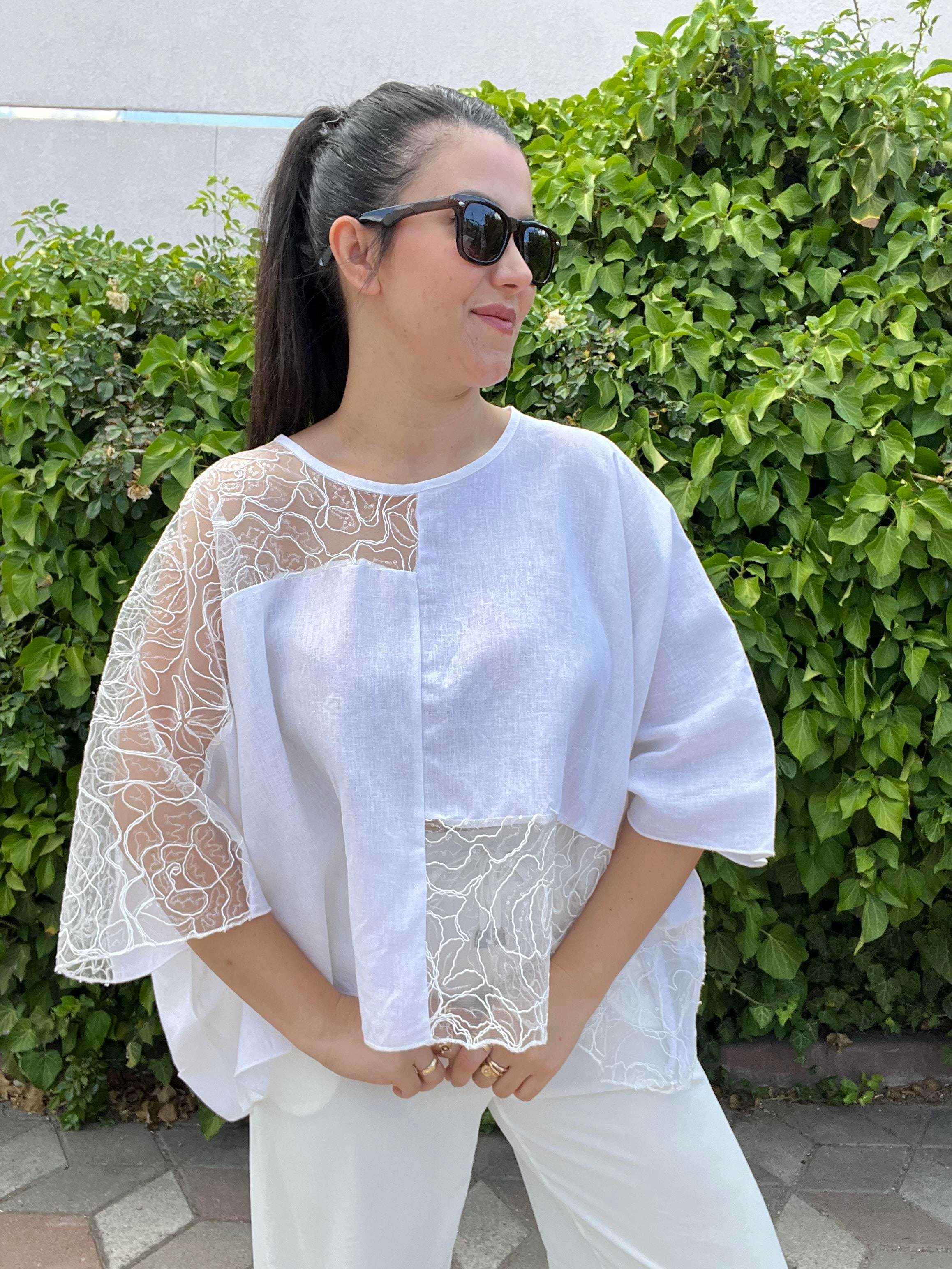 Premium Keten Tasarım Bluz