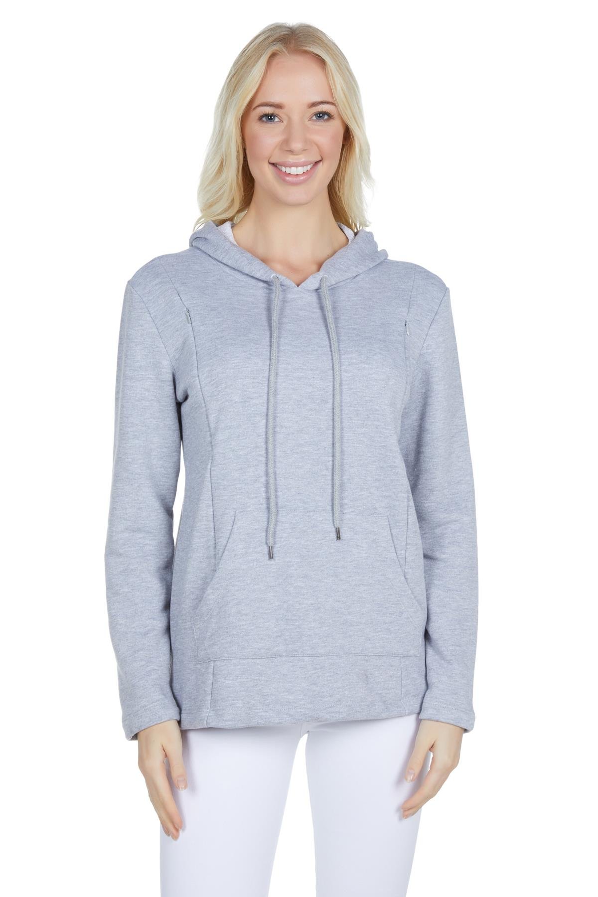 LuvmaBelly 4506 Pamuklu yandan fermuarlı Lohusa Emzirme Sweatshirt