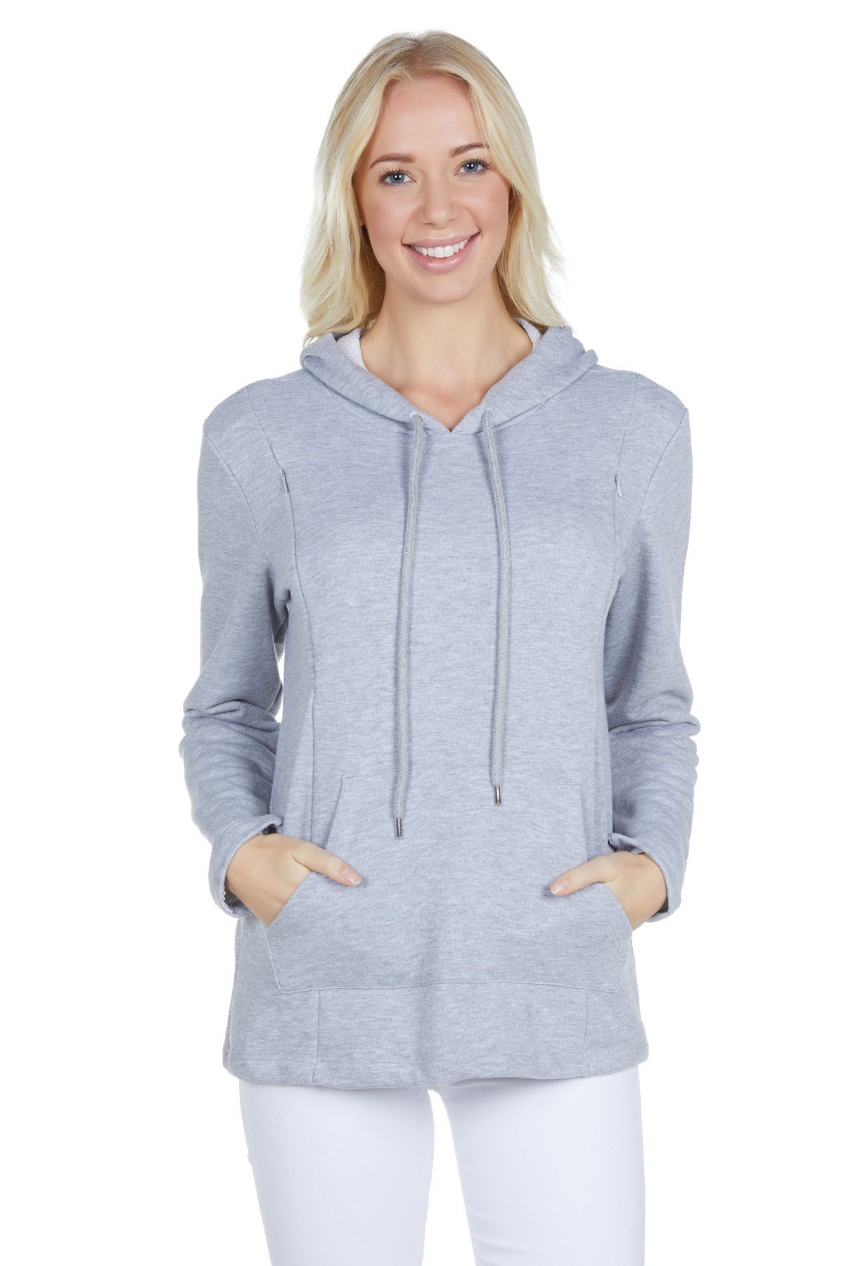 LuvmaBelly 4506 Pamuklu yandan fermuarlı Lohusa Emzirme Sweatshirt
