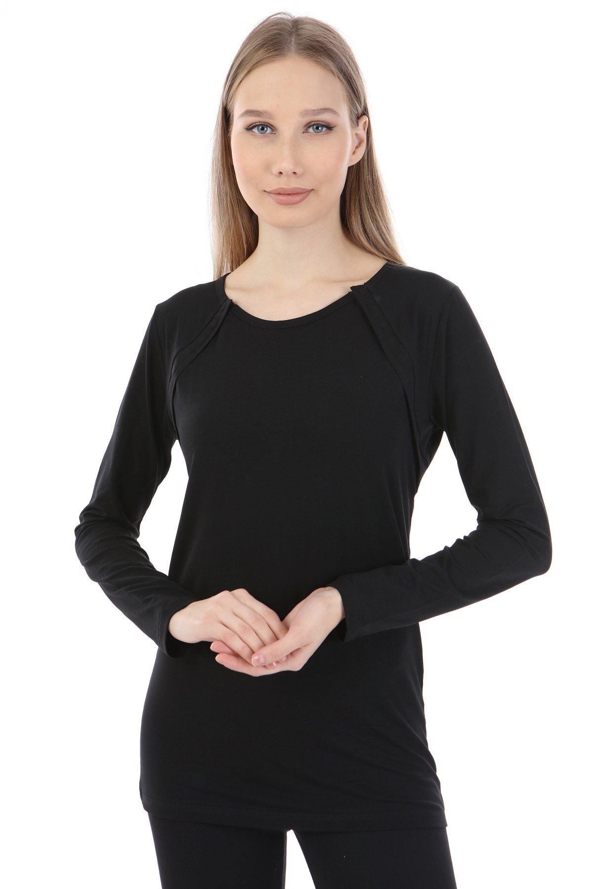 Luvmabelly MYRA2751 Emzirme Tshirt - Siyah