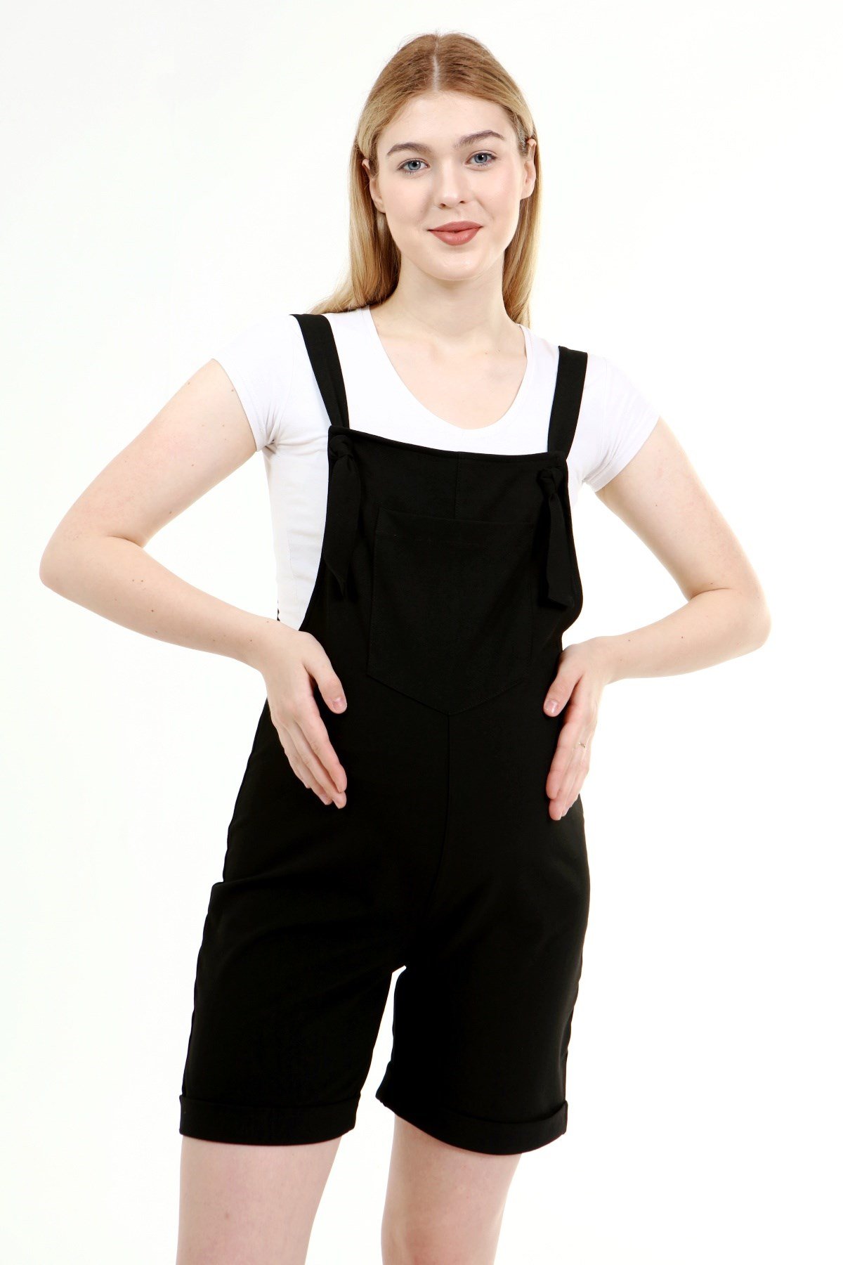 Luvmabelly MYRA6205 - Siyah Hamile Şort Salopet