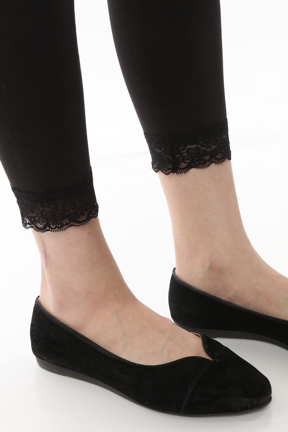 Luvmabelly MYRA8070 Beli Ayarlanabilir Dantelli Hamile Tayt -Siyah