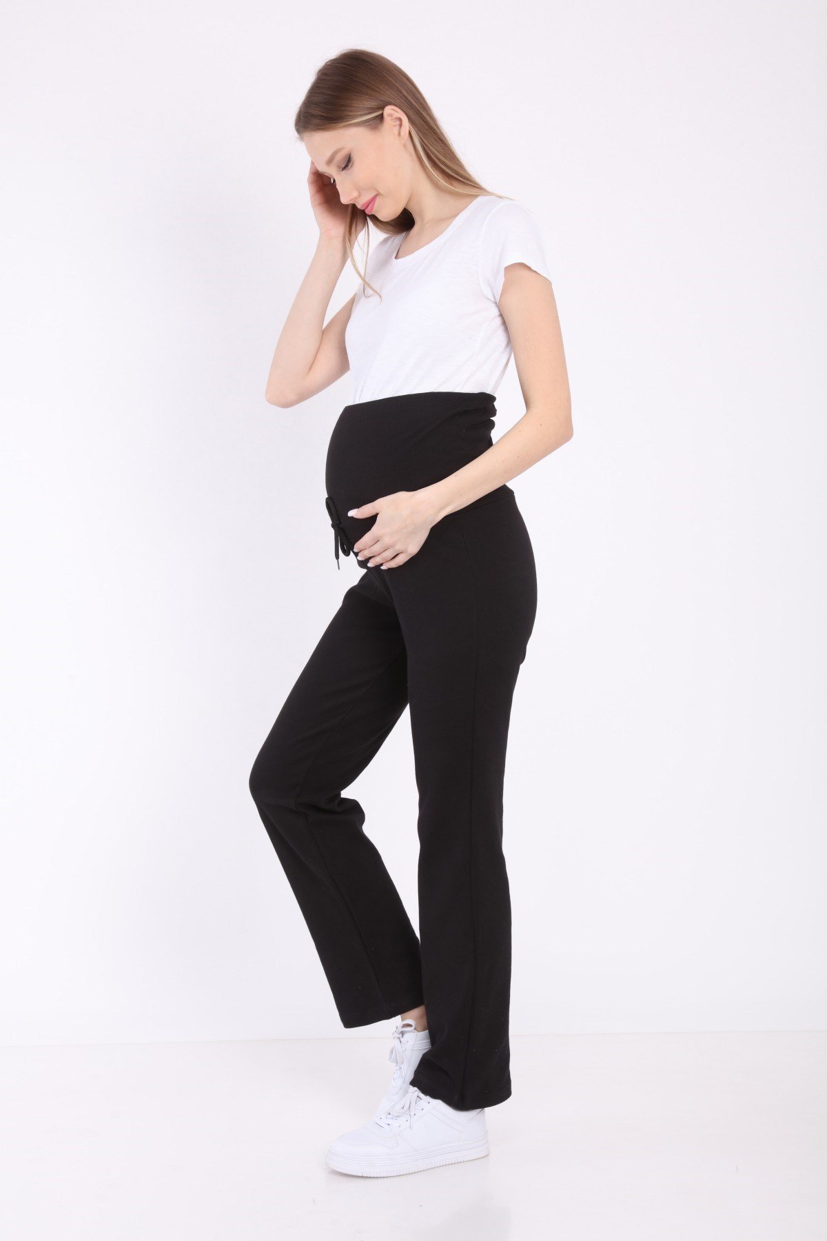 Luvmabelly MYRA8500 Beli Ayarlanabilir Hamile Günlük Ev Pantolonu -Siyah